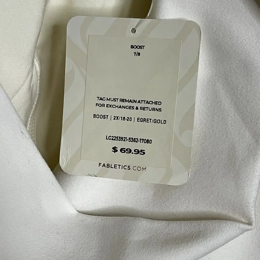 Fabletics Power Hold Egret/Gold White Boost Crop Leggings Size 2XL - Picture 9 of 10